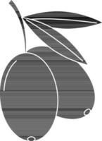 Olive Icon In black and white Coilor. vector