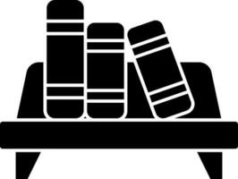 black and white Books On Sofa Icon In Flat Style. vector