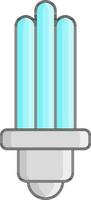 Cyan And Gray CFL Compact Fluorescent Light Bulb Icon. vector