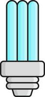 cfl compacto fluorescente ligero icono en cian y gris color. vector