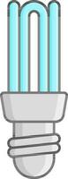 Cyan And Gray CFLCompact Fluorescent Light Bulb Icon. vector