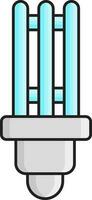 CFL Compact Fluorescent Light Icon In Cyan And Gray Color. vector