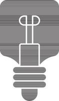 Illustration Of Light Bulb Icon In Black And White Color. vector