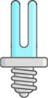 Cyan And Gray CFL Bulb Compact Fluorescent Light Icon. vector