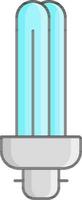 CFL Compact Fluorescent Light Bulb Icon In Cyan And Gray Color. vector