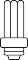 CFL Compact Fluorescent Light Icon In Line Art. vector