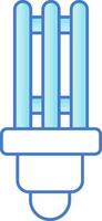 CFL Compact Fluorescent Light Icon In Blue And White Color. vector