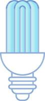 Spiral CFL Bulb Compact Fluorescent Light Icon In Blue And White Color. vector
