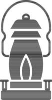 Glyph Lantern or Oil Lamp Icon in Flat Style. vector