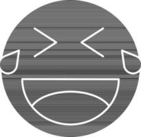 Laughing Face With Tears Icon In Glyph Style. vector