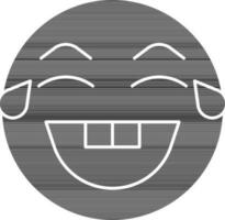 Glyph Style Laughing Emoji With Tears Icon. vector