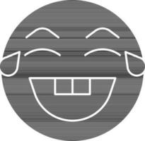 Glyph Style Laughing Emoji With Tears Icon. vector