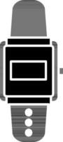 Wristwatch Icon In black and white Color. vector