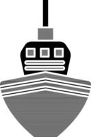 Flat Style Ship Icon In black and white Color. vector