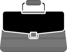 maletín icono en negro y blanco color. vector