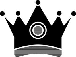 Flat Style Crown Icon In black and white Color. vector