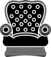 Royal Armchair Icon In black and white Color. vector