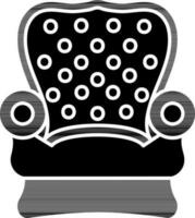 Royal Armchair Icon In black and white Color. vector