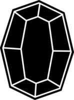 Crystal Stone Icon In black and white Color. vector