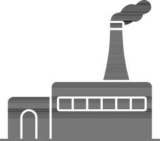 Factory Icon In black and white Color. vector