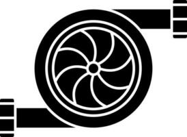 Turbocharger Icon In black and white Color. vector