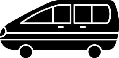 Minivan Icon In black and white Color. vector