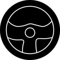 Steering Wheel Icon In black and white Color. vector