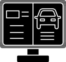 Online Car Service Icon In black and white Color. vector