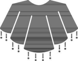 Pocho Wear Icon In black and white Color. vector