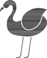 Black Heron Icon In Flat Style. vector