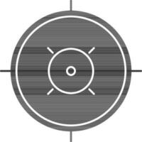 Target Board Icon In Black And White Color. vector
