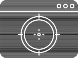 Online Target Icon In Black And White Color. vector