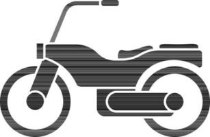 Flat Style Motorbike Icon In Black And White Color. vector