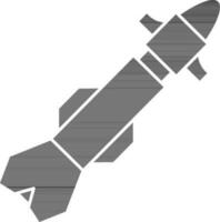 Isolated Missile Icon in Black And White Color. vector