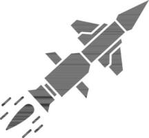 ilustración de misil o cohete icono en plano estilo. vector