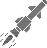 Illustration of Missile or Rocket Icon in Flat Style. vector