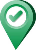 Pin icon on navigation map. Pin landmarks or show right way. Flat line style for map design. png