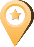 Pin icon on navigation map. Pin landmarks or show right way. Flat line style for map design. png