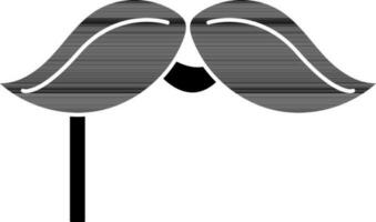 Mustache Stick Icon In Flat Style. vector