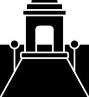 India Gate On Rajpath Road Icon In Flat Style. vector
