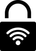 Wifi bloquear glifo icono vector