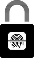 huella dactilar escáner bloquear glifo icono o símbolo. vector