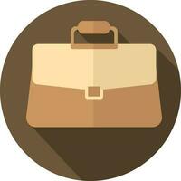 Briefcase Icon On Brown Background. vector