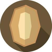 Crystal Stone Icon On Brown Background. vector