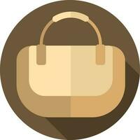 Isolated Carry Bag Or Purse Icon On Brown Background.. vector