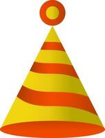 fiesta gorra plano icono en naranja y dorado color. vector
