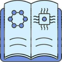 Open Nanotechnology Book Blue Icon. vector