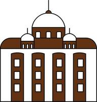 St.Peter's Basilica Icon In Brown And White Color. vector