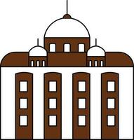 St.Peter's Basilica Icon In Brown And White Color. vector