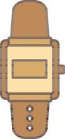 Wristwatch Icon In Brown Color. vector